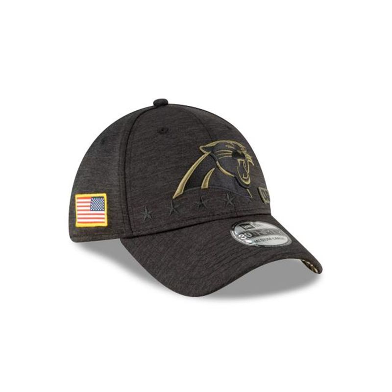 NFL Carolina Panthers Salute To Service 39Thirty Stretch Fit (EVG2873) - Black New Era Caps